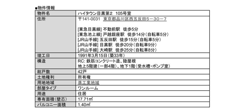 ハイタウン目黒第２ 105号室-01
