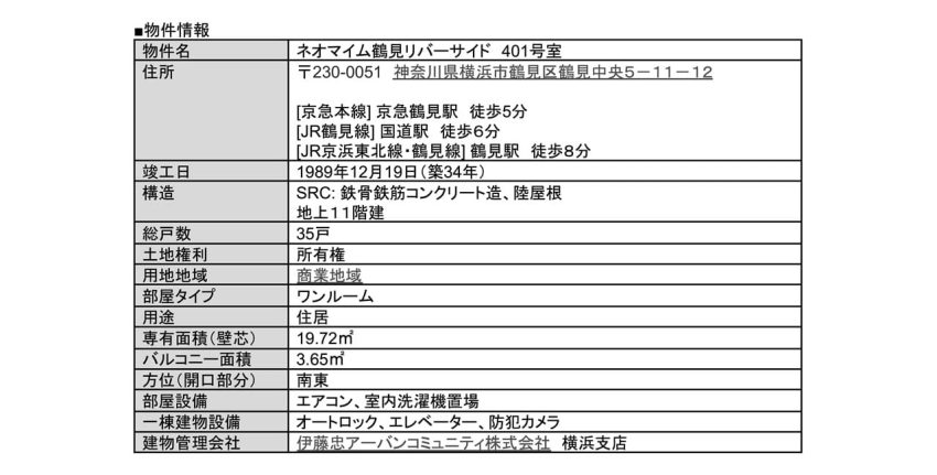 ネオマイム鶴見リバーサイド 401号室-01